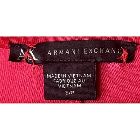 A/X Armani Exchange Womens T Shirt Wrap V-Neck Short Sleeve Tee Pink Size Small - Picture 5 of 13